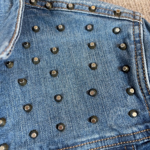 Studded Denim Jacket with Gold Buttons 1345 - Picture 3 of 7